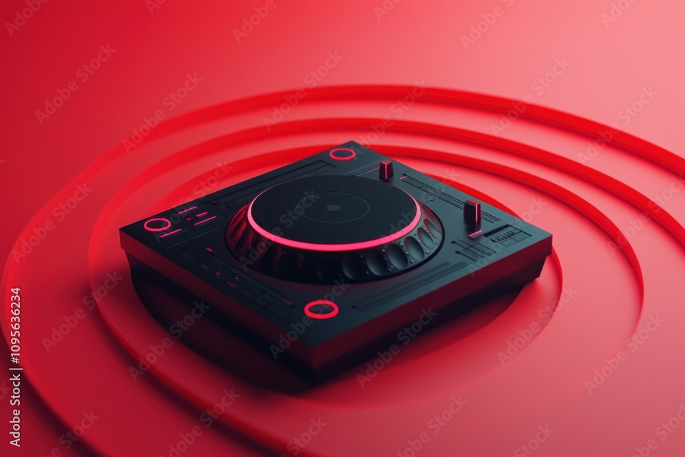 Fototapeta premium Dj equipment showcase studio space product photography modern setting close-up view music technology concept