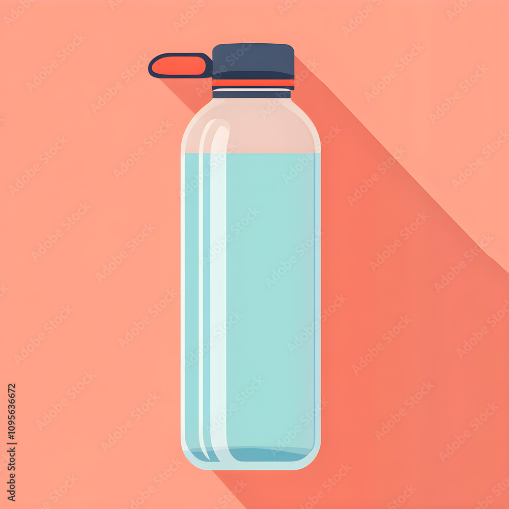A reusable water bottle design with clean lines and minimalist details A reusable water bottle design with clean lines and minimalist details