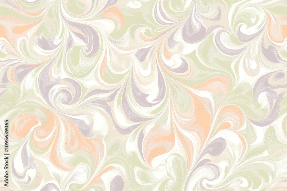 Abstract pastel swirl pattern with soft cream, peach, and lavender tones Abstract pastel swirl pattern with soft cream, peach, and lavender tones