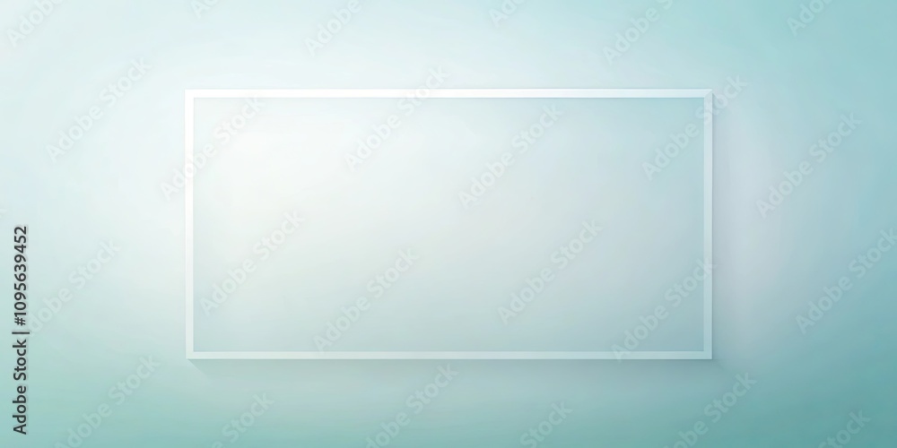 Simple White Frame on a Light Blue Background for Display Simple White Frame on a Light Blue Background for Display