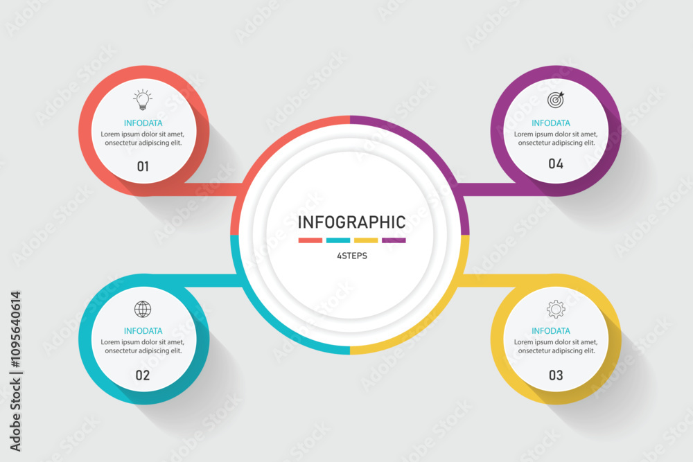 Four Step Infographic element design Vector template for presentation. Four Step Infographic element design Vector template for presentation.
