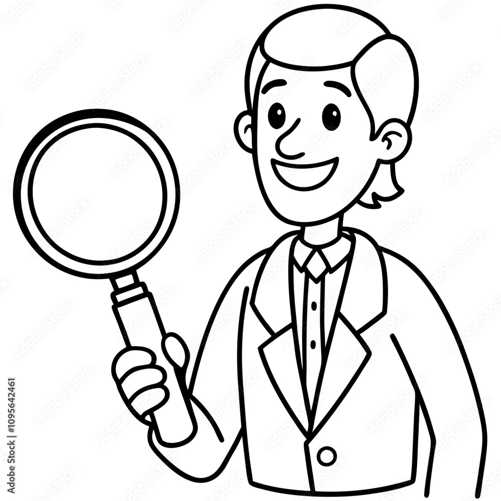 doctor with a big magnifying glass doctor with a big magnifying glass
