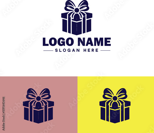 Gift shop icon Souvenir shop Curio shop Specialty store flat logo sign symbol editable vector