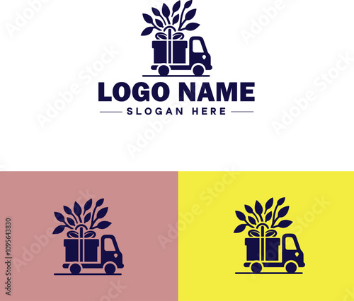 Gift shop icon Souvenir shop Curio shop Specialty store flat logo sign symbol editable vector