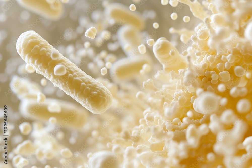 Magnified view of bacterial culture with microscope level detail Magnified view of bacterial culture with microscope level detail