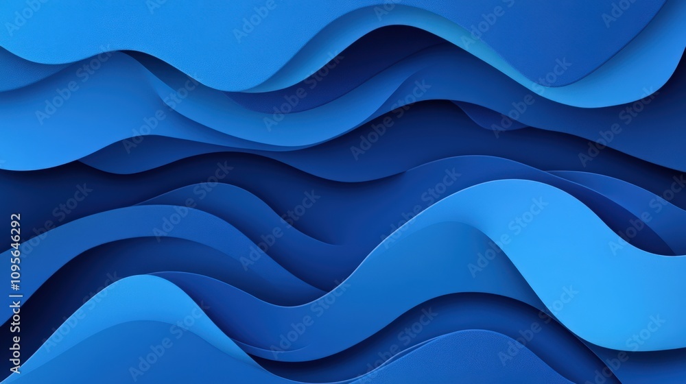 Elegant Blue Waves: Abstract Fluid Shapes in Vivid Hues Elegant Blue Waves: Abstract Fluid Shapes in Vivid Hues