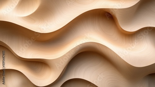 Elegant Curved Wooden Texture in Warm Natural Tones