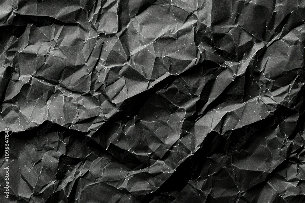 Image of Crumpled sheet of black paper. Texture for background usage Image of Crumpled sheet of black paper. Texture for background usage