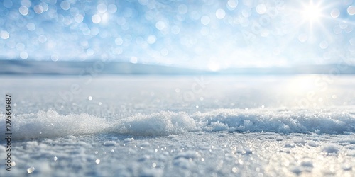 Wallpaper Mural Sparkling Winter Wonderland A Close-Up View of Fresh Snow Glistening Under a Bright, Bokeh-Filled Sky Torontodigital.ca