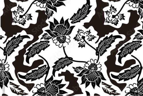 
Indonesian batik motifs with very distinctive plant patternst