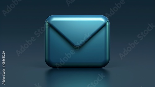 A glossy, stylized envelope icon representing digital communication and messaging.