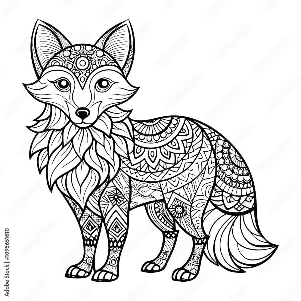 Fototapeta premium Animal Mandala Design. Floral Animal Mandala Design. Mandala Design With Animal. Animal Coloring Page Design With Mandala Style.