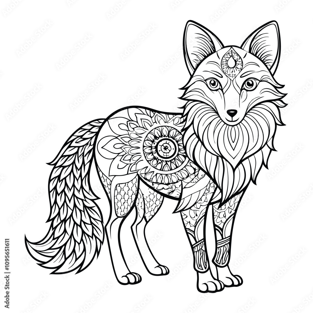 Obraz premium Animal Mandala Design. Floral Animal Mandala Design. Mandala Design With Animal. Animal Coloring Page Design With Mandala Style.