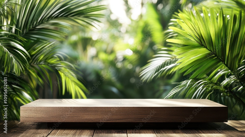 Wooden platform in tropical forest. Wooden platform in tropical forest.