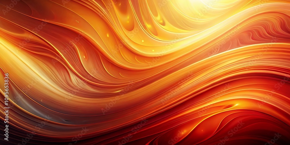 Abstract Orange and Yellow Swirling Fluid Design with Glowing Highlights Abstract Orange and Yellow Swirling Fluid Design with Glowing Highlights