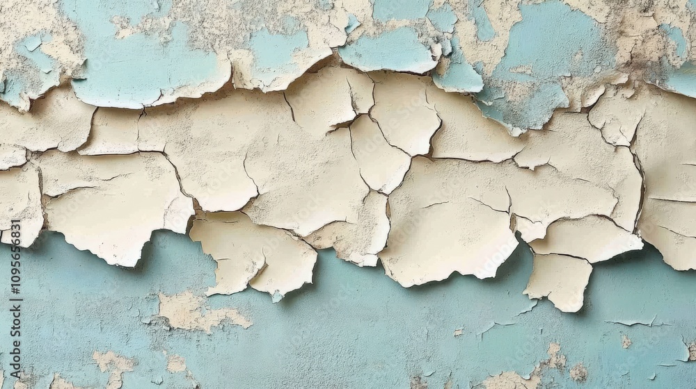 Weathered Paint Peel on Rustic Wall with Textured Layers Weathered Paint Peel on Rustic Wall with Textured Layers