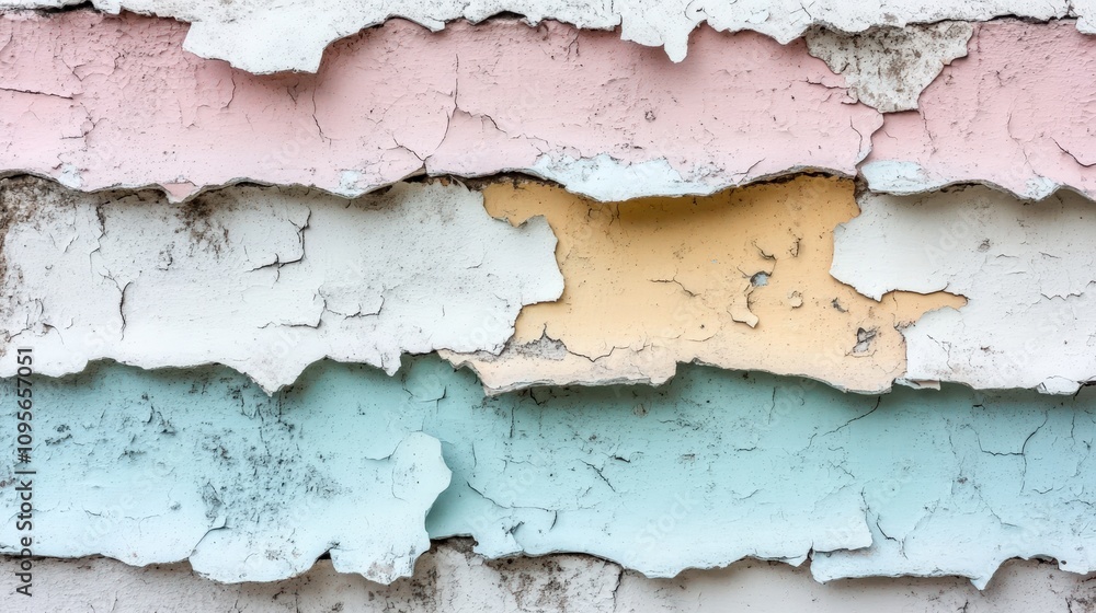 Abstract Textured Wall with Peeling Paint in Soft Pastel Colors Abstract Textured Wall with Peeling Paint in Soft Pastel Colors