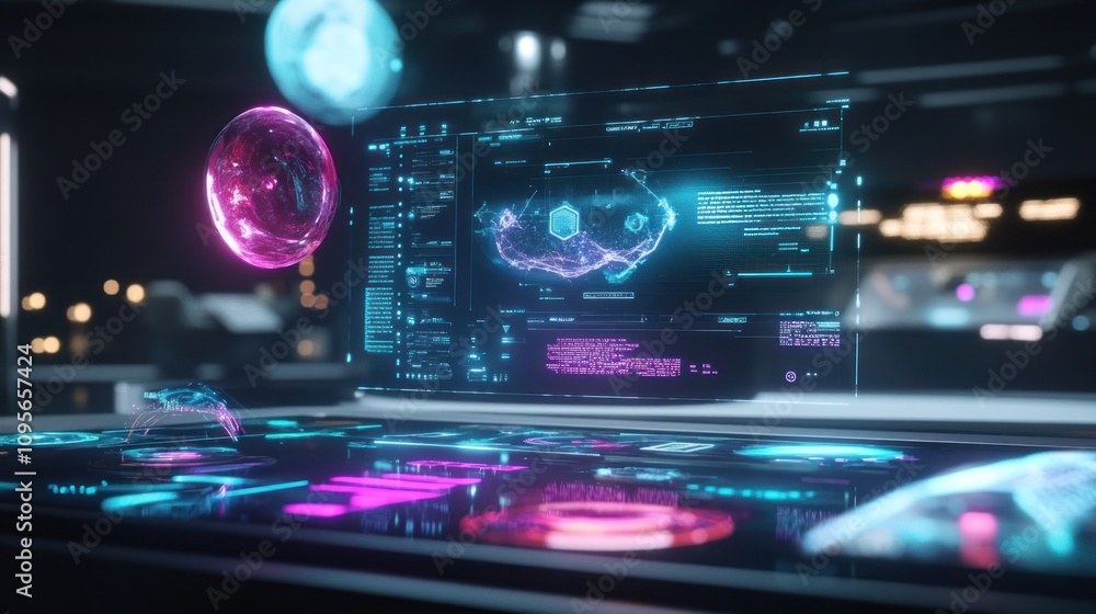 Obraz premium Futuristic tech interface display.