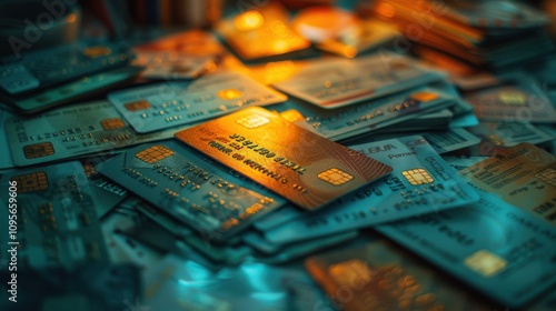 Many credit cards sitting on top of each other