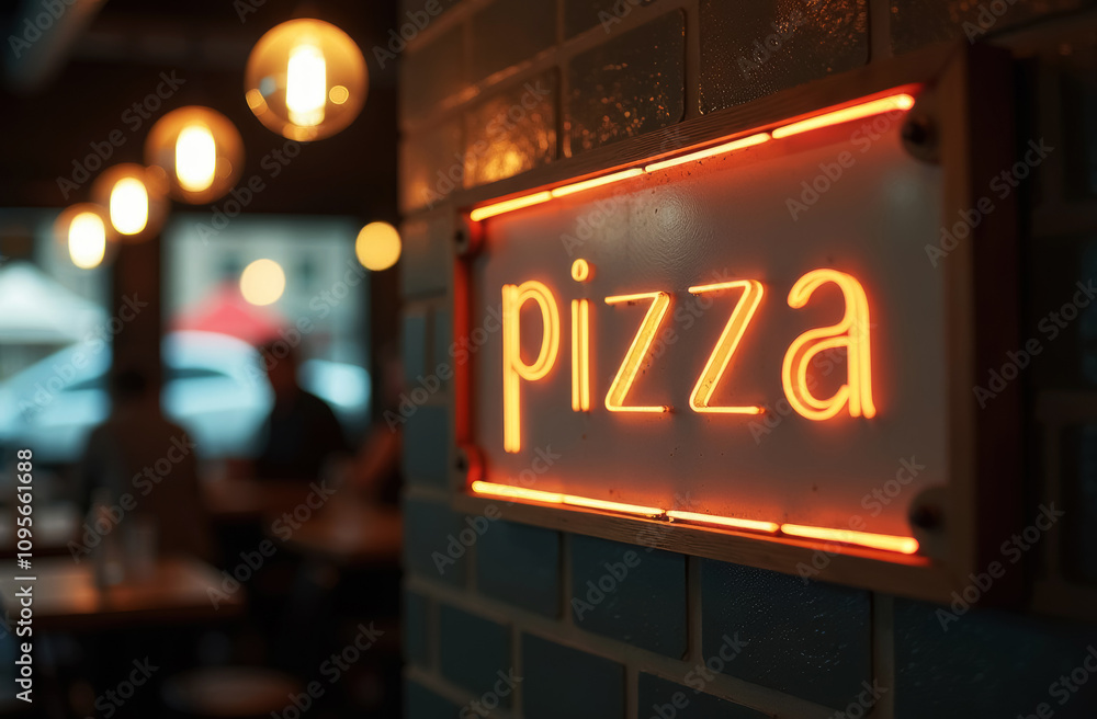 neon glowing sign with letters pizza neon glowing sign with letters pizza
