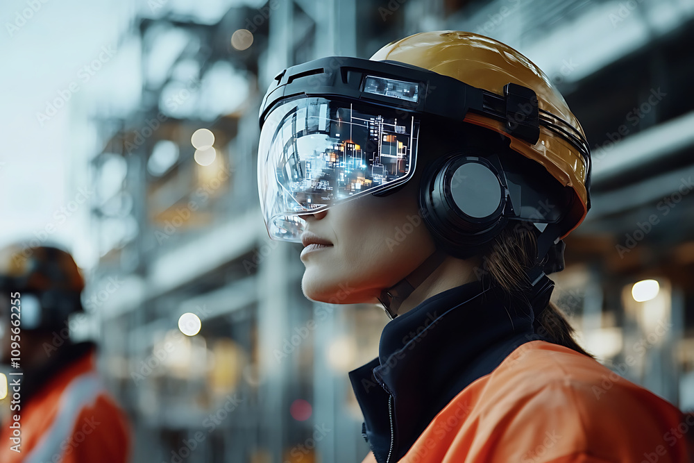Workers wearing smart safety helmets with built-in sensors and communication tools, highlighting innovation and technology in workforce safety on an industrial site.
Workers wearing smart safety helmets with built-in sensors and communication tools, highlighting innovation and technology in workforce safety on an industrial site.