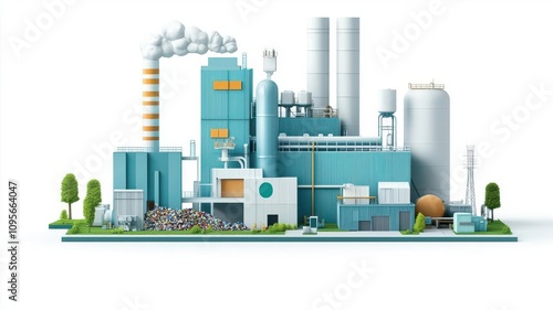 Diagram of a waste-to-energy plant, showing the process of converting trash into renewable energy   waste-to-energy, renewable power