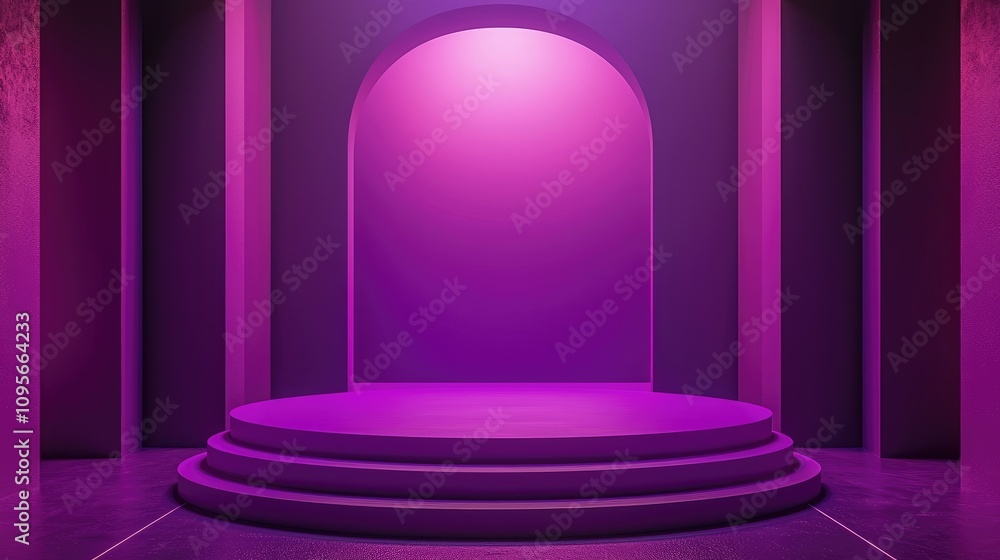 Purple Platform with Arched Background Purple Platform with Arched Background