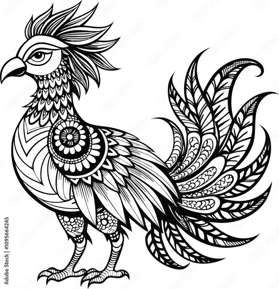 Obraz premium Animal Mandala Design. Floral Animal Mandala Design. Mandala Design With Animal. Animal Coloring Page Design With Mandala Style.