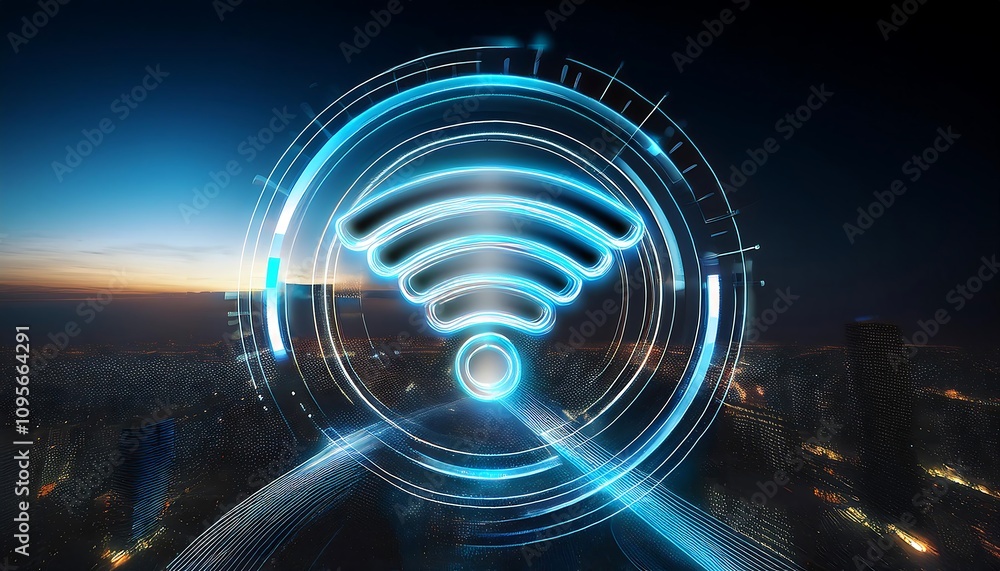 Digital wifi wireless network connection technology concept icon Digital wifi wireless network connection technology concept icon