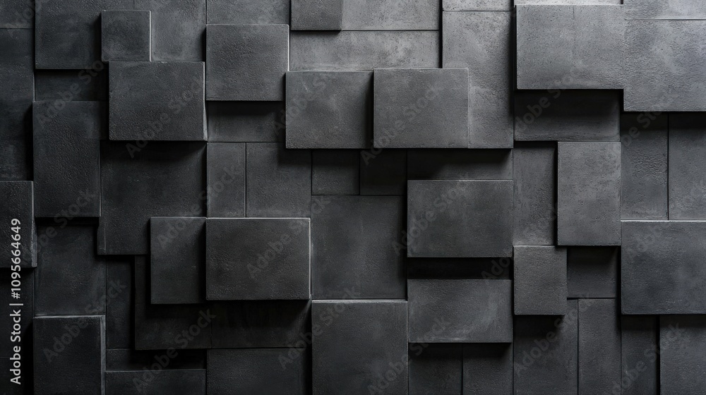 Abstract Textured Wall Design Featuring Geometric Dark Panels Abstract Textured Wall Design Featuring Geometric Dark Panels