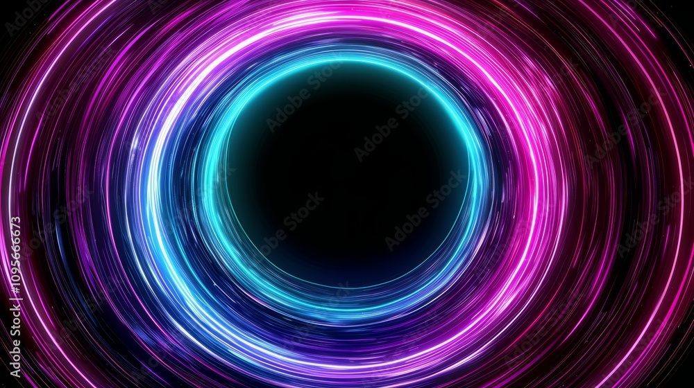 Colorful swirling patterns with a central dark void. Colorful swirling patterns with a central dark void.