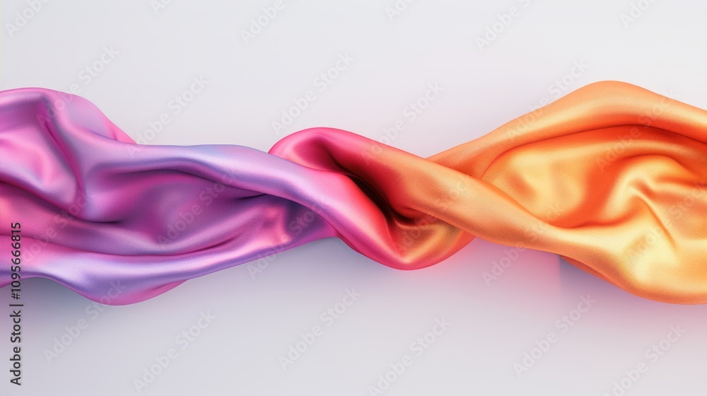 Colorful twisted fabric showcasing smooth textures. Colorful twisted fabric showcasing smooth textures.