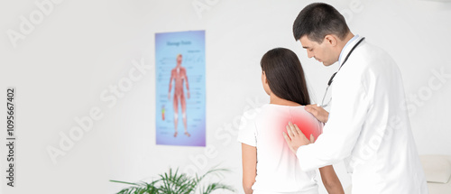 Male doctor checking postur...