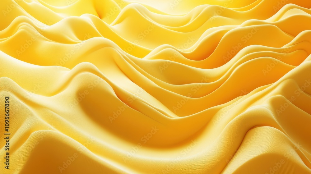 Fototapeta premium Vibrant Yellow Waves of Soft Fabric Texture