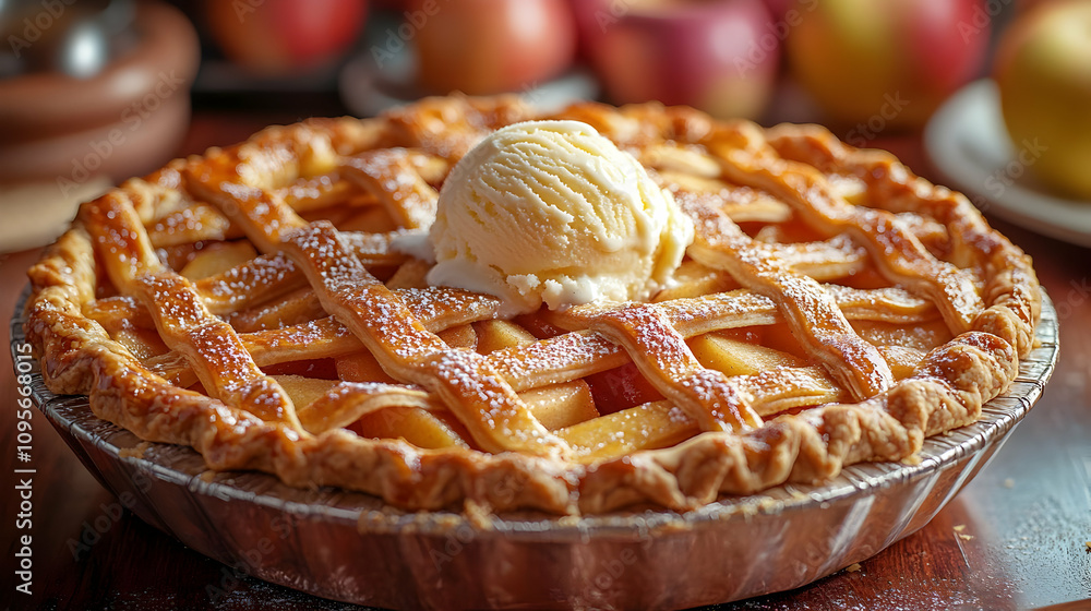 Delicious Apple Pie with Ice Cream Delicious Apple Pie with Ice Cream