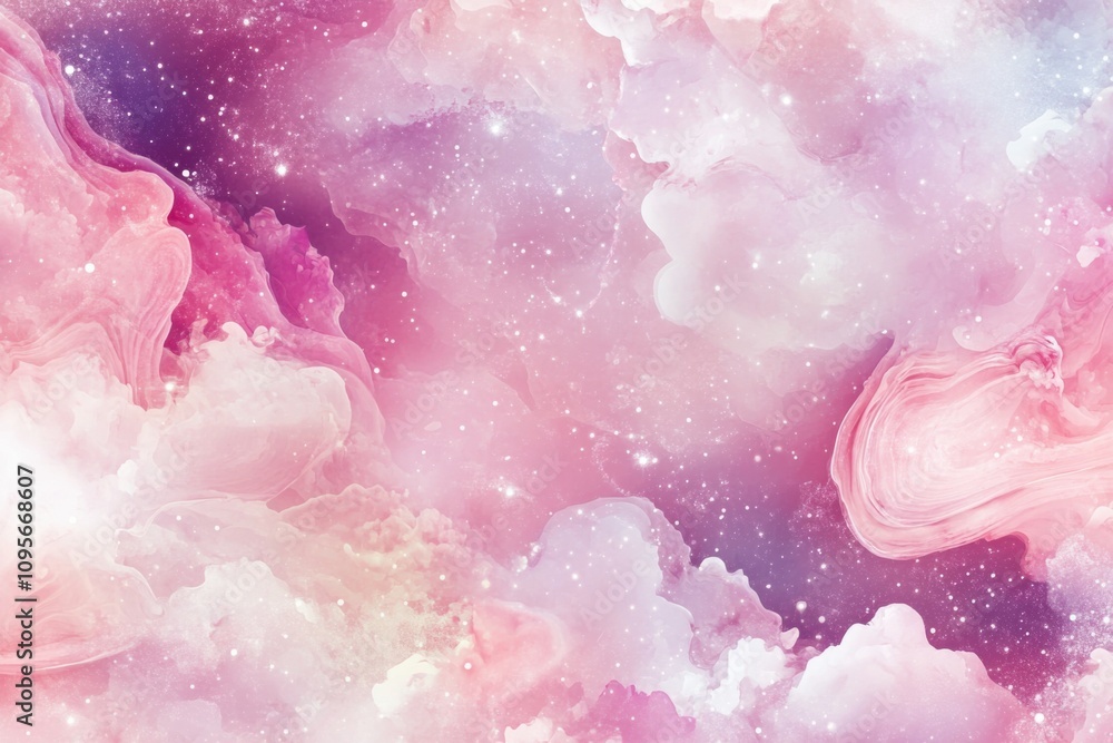 Ethereal pastel pink galaxy texture with soft clouds and sparkling star-like highlights Ethereal pastel pink galaxy texture with soft clouds and sparkling star-like highlights