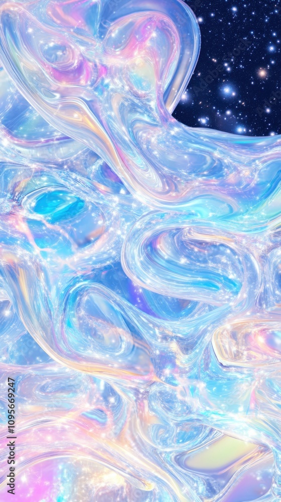 Obraz premium Swirling Blue and White Abstract Wallpaper