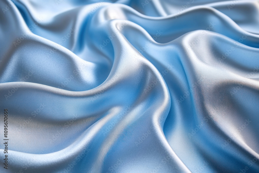 Blue silk fabric gleaming under sunlight, draped elegantly over an antique wooden chair, creating a luxurious and enchanting ambiance. Blue silk fabric gleaming under sunlight, draped elegantly over an antique wooden chair, creating a luxurious and enchanting ambiance.