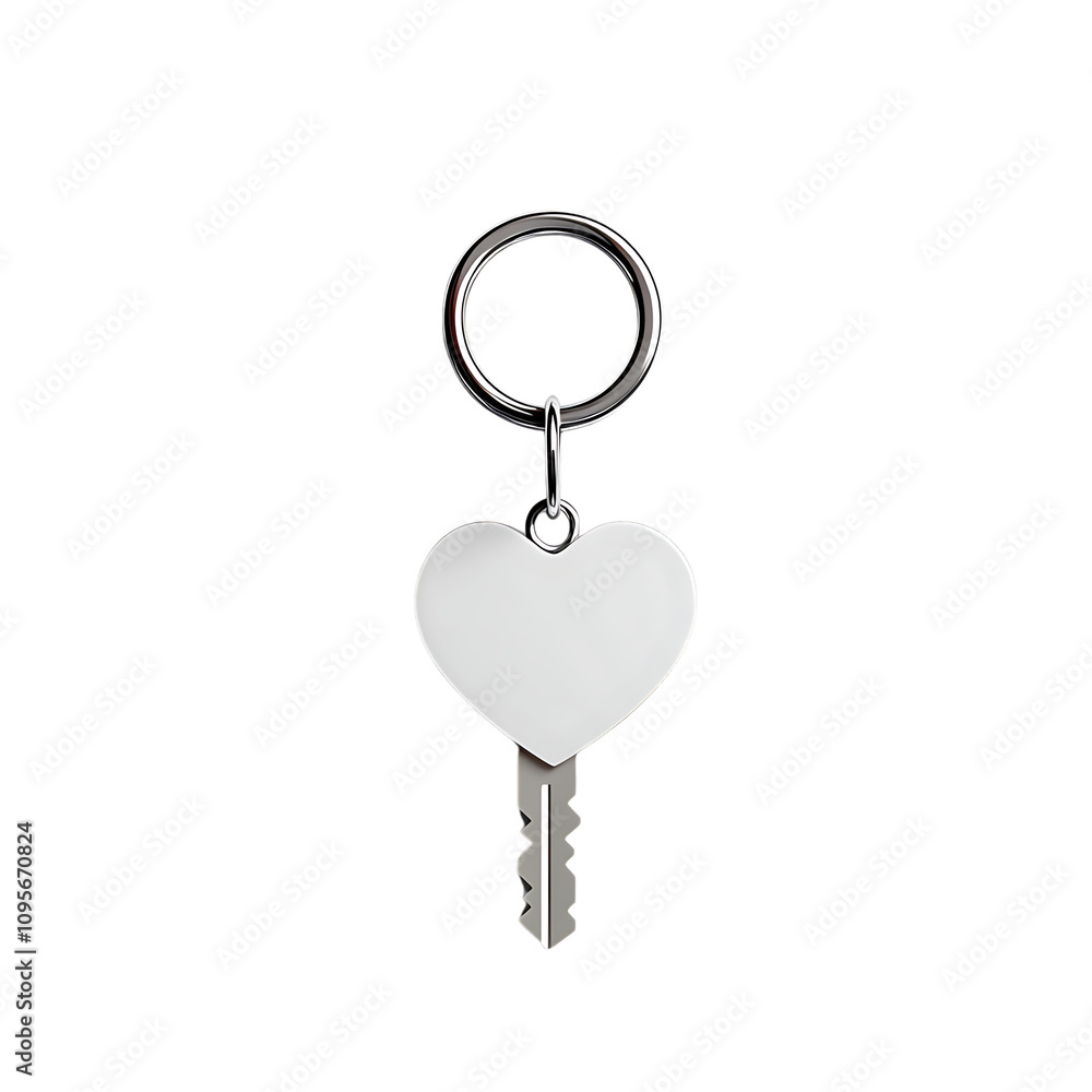 Heart-Shaped Key on Keyring for Love and Security Heart-Shaped Key on Keyring for Love and Security