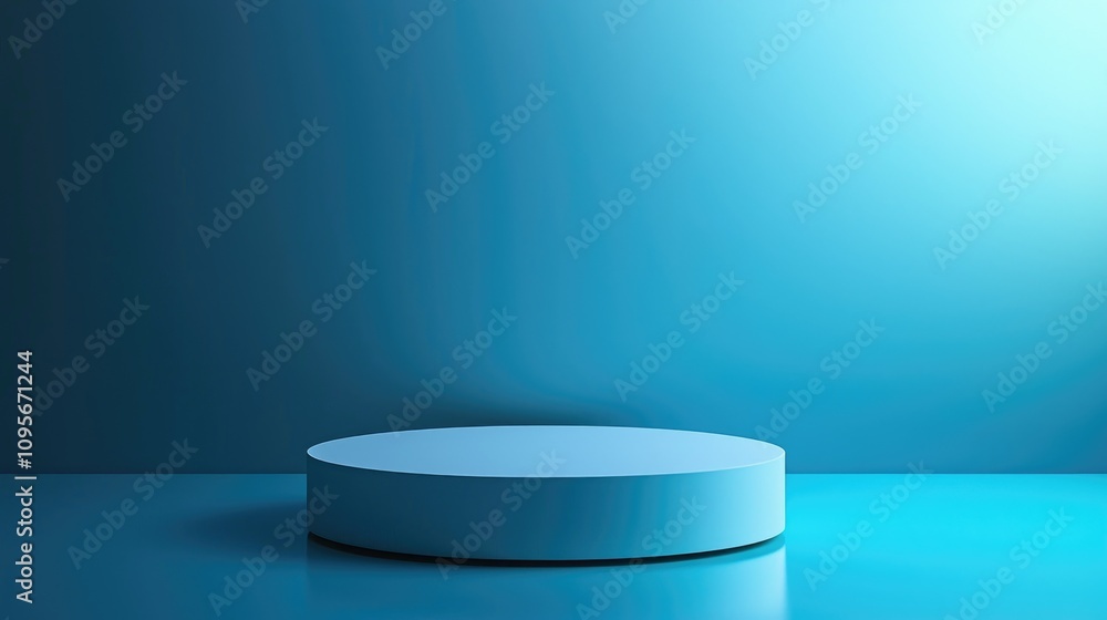 A Circular Platform on a Blue Gradient Background A Circular Platform on a Blue Gradient Background
