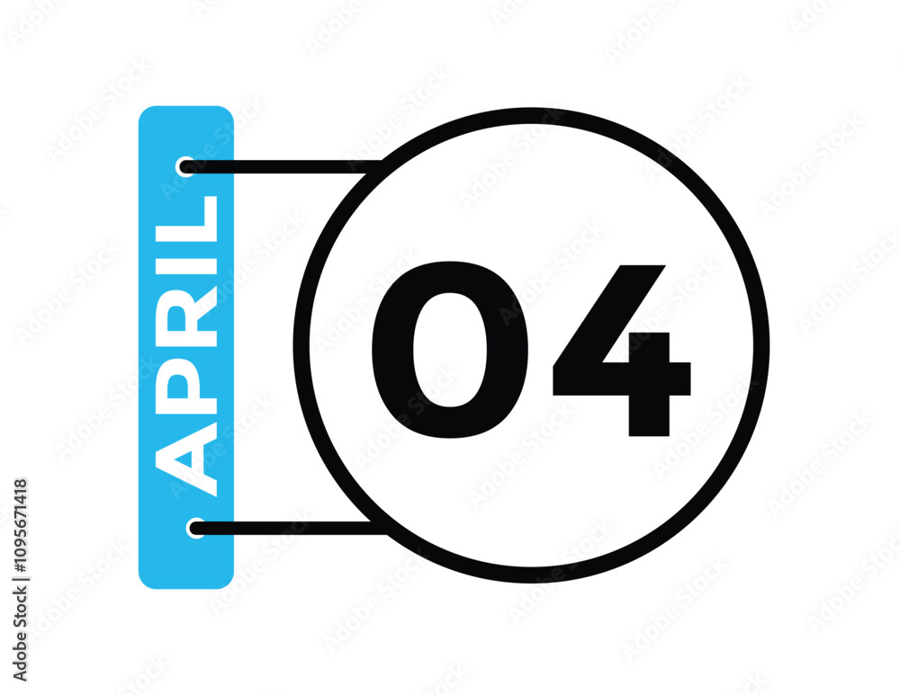 4 April calendar vector. Flat vector daily calendar icon. calendar icon vector.4 april Calendar Day or Calendar Date for Deadlines or Appointment
4 April calendar vector. Flat vector daily calendar icon. calendar icon vector.4 april Calendar Day or Calendar Date for Deadlines or Appointment