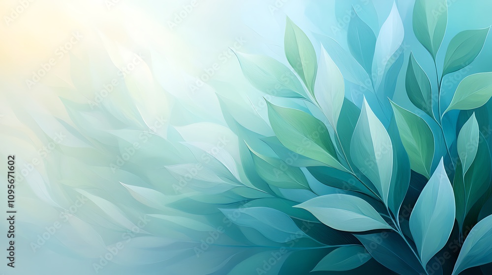 Abstract leaf patterns nature digital art calm environment close-up view serenity concept Abstract leaf patterns nature digital art calm environment close-up view serenity concept