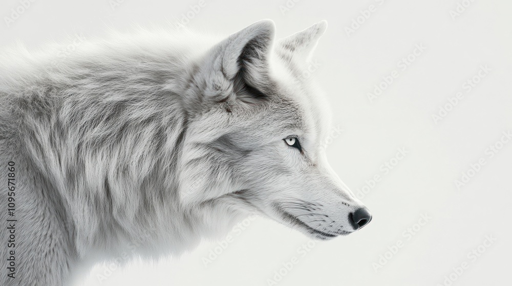 Obraz premium A White Wolf's Gaze