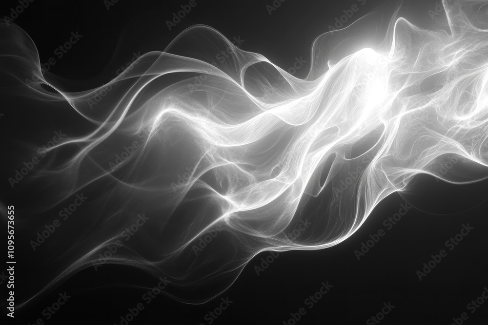 Obraz premium White smoke billows against a black backdrop.