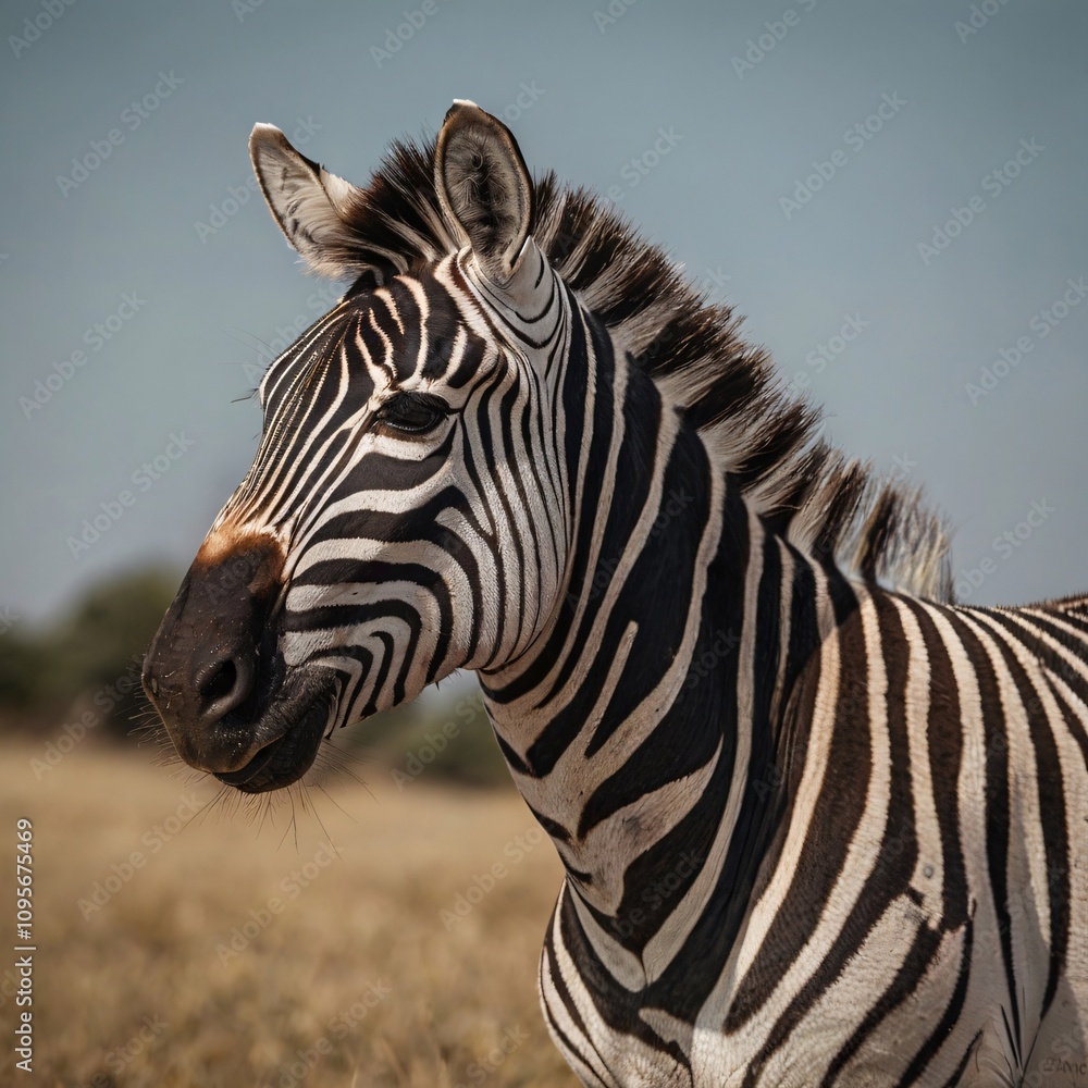 Naklejka premium zebra close up
