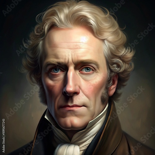 Realistic Portrait of Thomas Newcomen photo