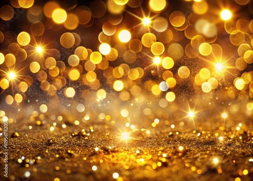 Golden Bokeh Light Background with Sparkling Effects for Festive and Elegant Designs, Perfect for Celebrations, Invitations, and Holiday Themes