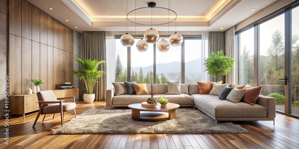 Minimalist Living Room Design with Plush Rug and Statement Light Fixture in Neutral Tones – Cozy and Modern Home Aesthetic Minimalist Living Room Design with Plush Rug and Statement Light Fixture in Neutral Tones – Cozy and Modern Home Aesthetic
