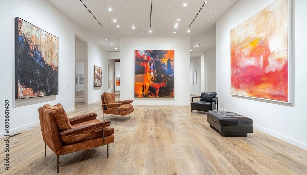Fototapeta premium Elegant private gallery with curated art pieces