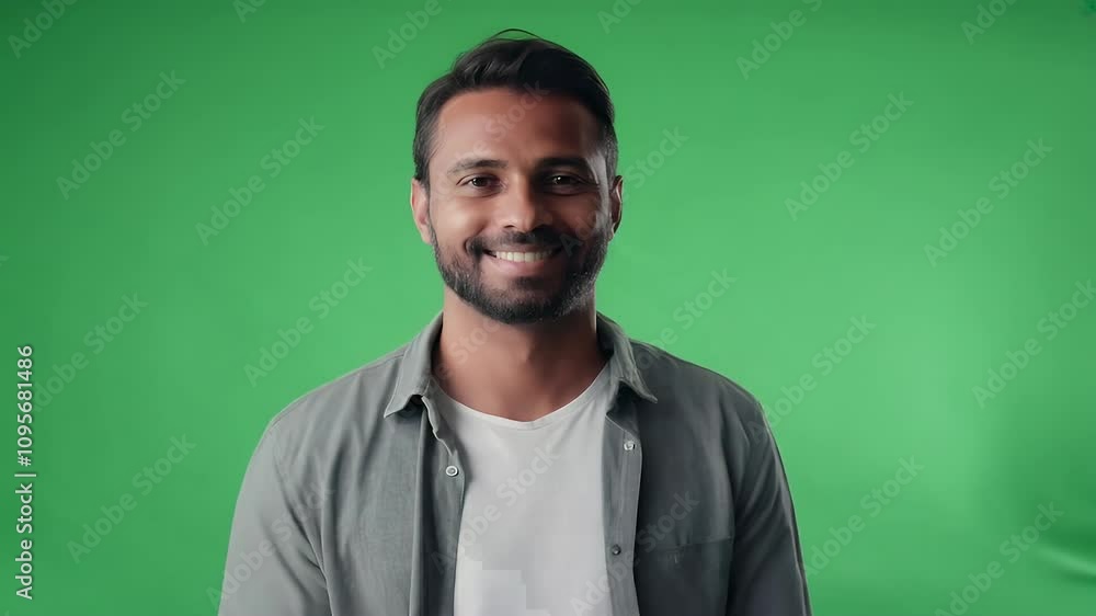 Portrait of a Smiling Man Against Green Screen Portrait of a Smiling Man Against Green Screen